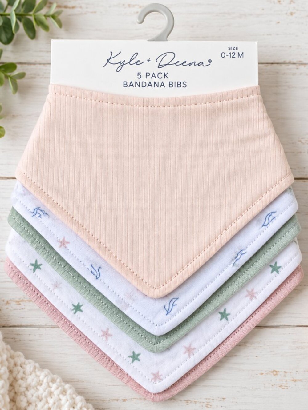 Kyle + Deena Baby Bandana Bibs 5 Pack Pastel 0–12 Months